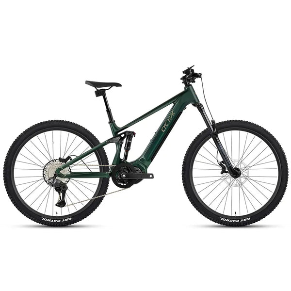 Mountain bike with a black and orange frame on a white background Cyctrac EM6 3rd M6250 12S Wireless HIGH Electric Mountain Bike 500W